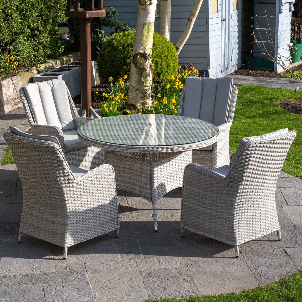 Barcelona - 4 Seater Round Set (Grey) - Rathwood Store