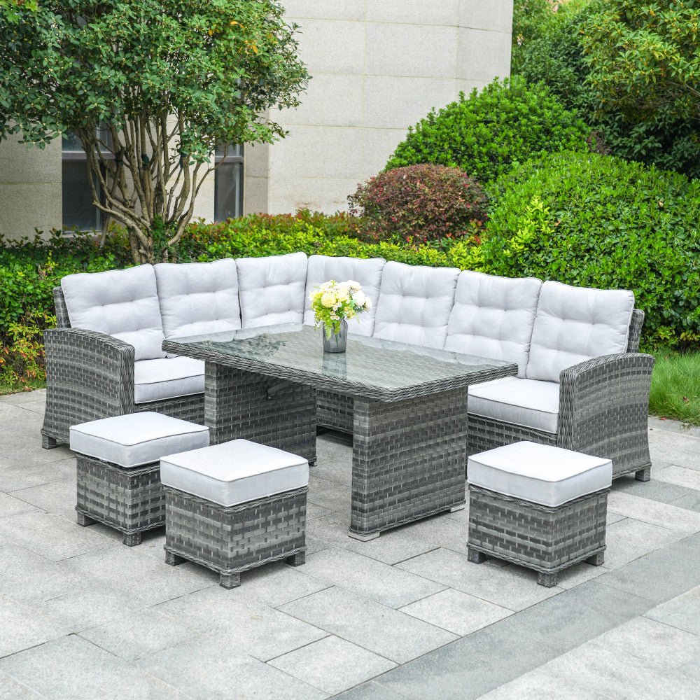 Ravenna - Corner Sofa Set with Rectangular Table (Grey) - Rathwood Store