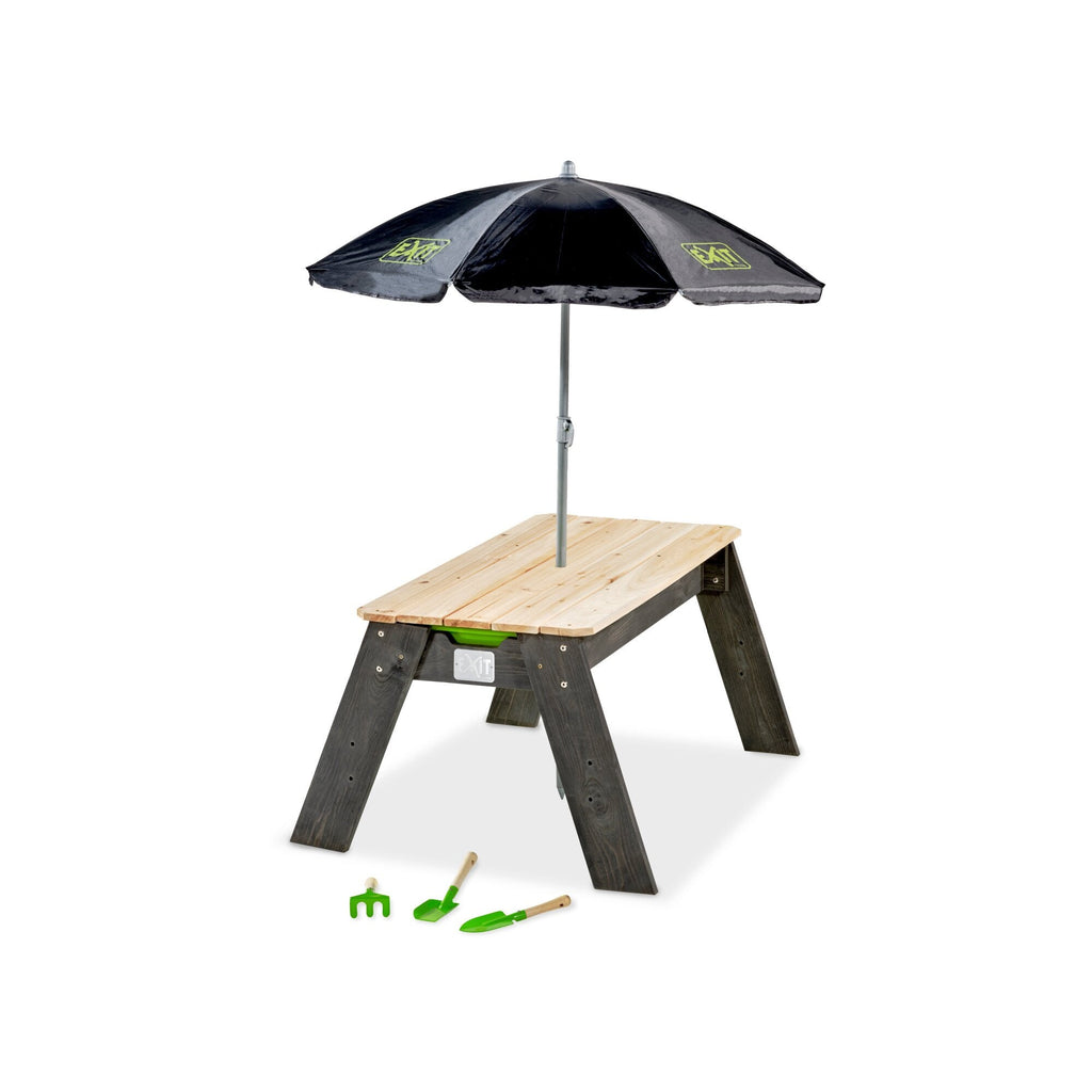 EXIT Aksent Sand & Water Table with Parasol and Gardening Tools - Rathwood Store